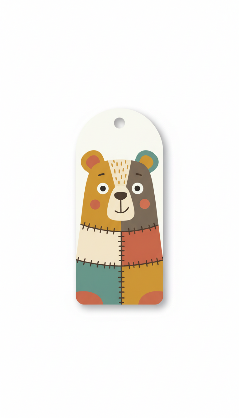 Wonky Bear Watercolour Illustrated Bookmark