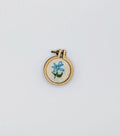 Blue Flower Mini Hoop Embroidery