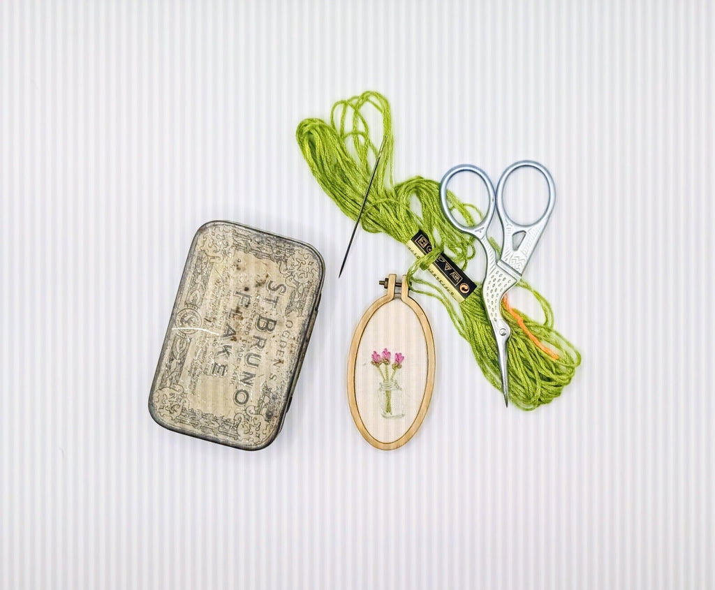 Pink Posy Mini Embroidery Hoop