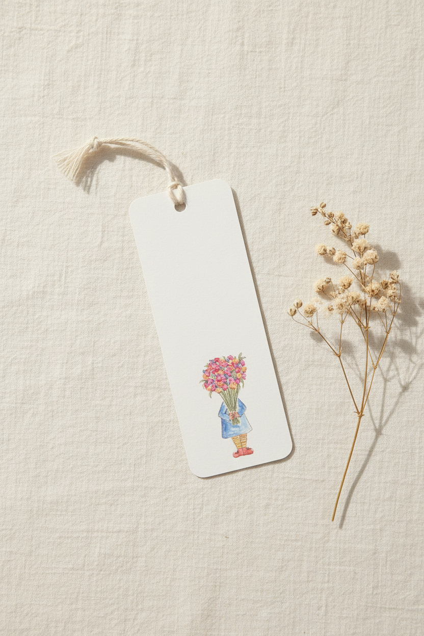 Girl & Bouquet Bookmark Lifestyle