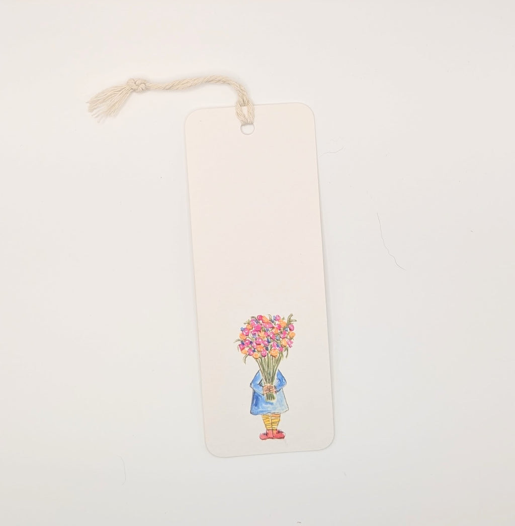 Girl & Bouquet Bookmark